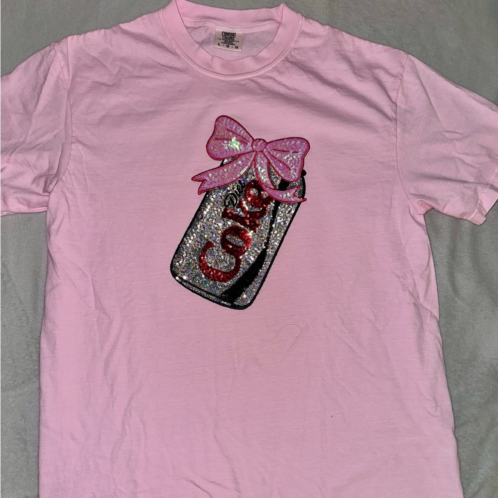 Comfort Colors Pink Short Sleeve Tee with Sequin Design